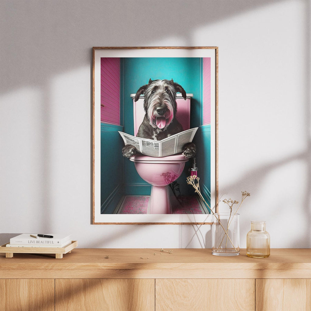 Irish Wolfhound Toilet Dogs PInk and Turquise image 8