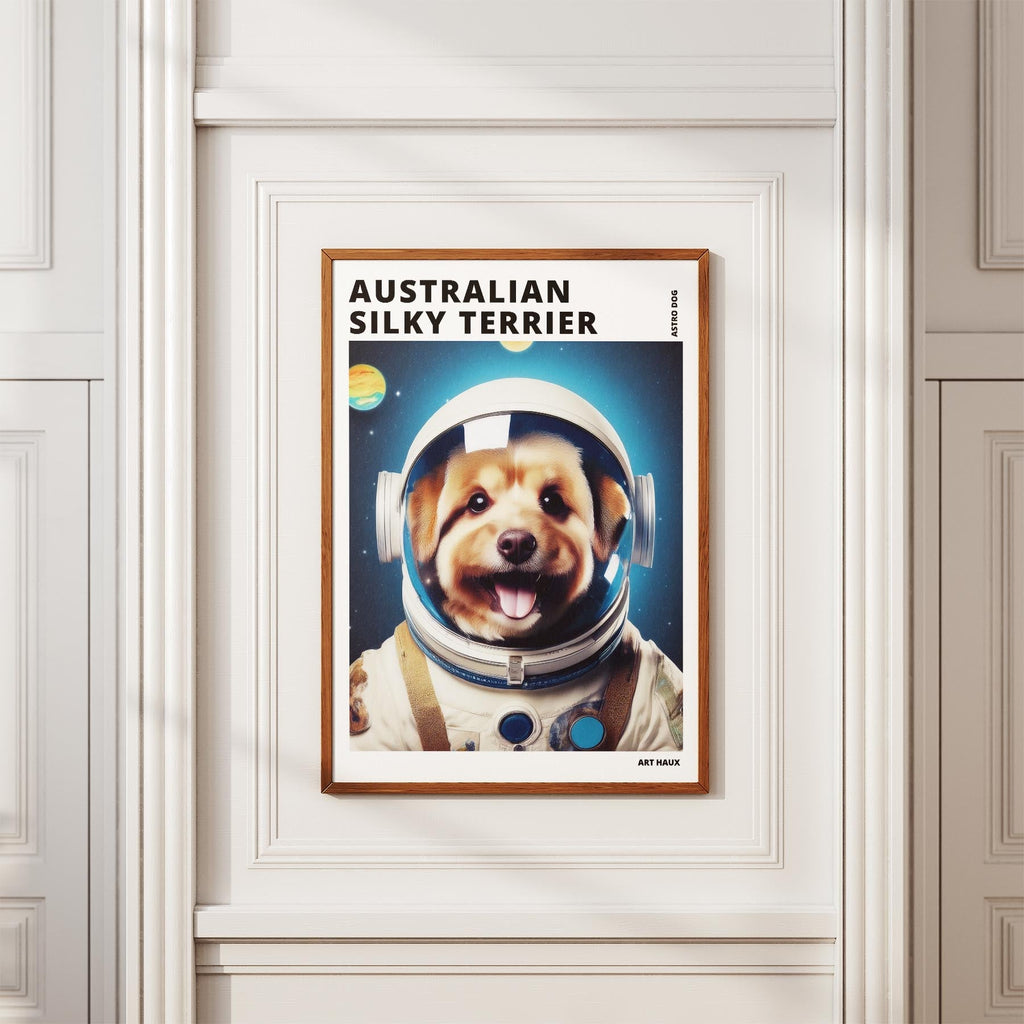 Australian Silky Terrier Astronaut Dog Series with Text Astro Dog image 3