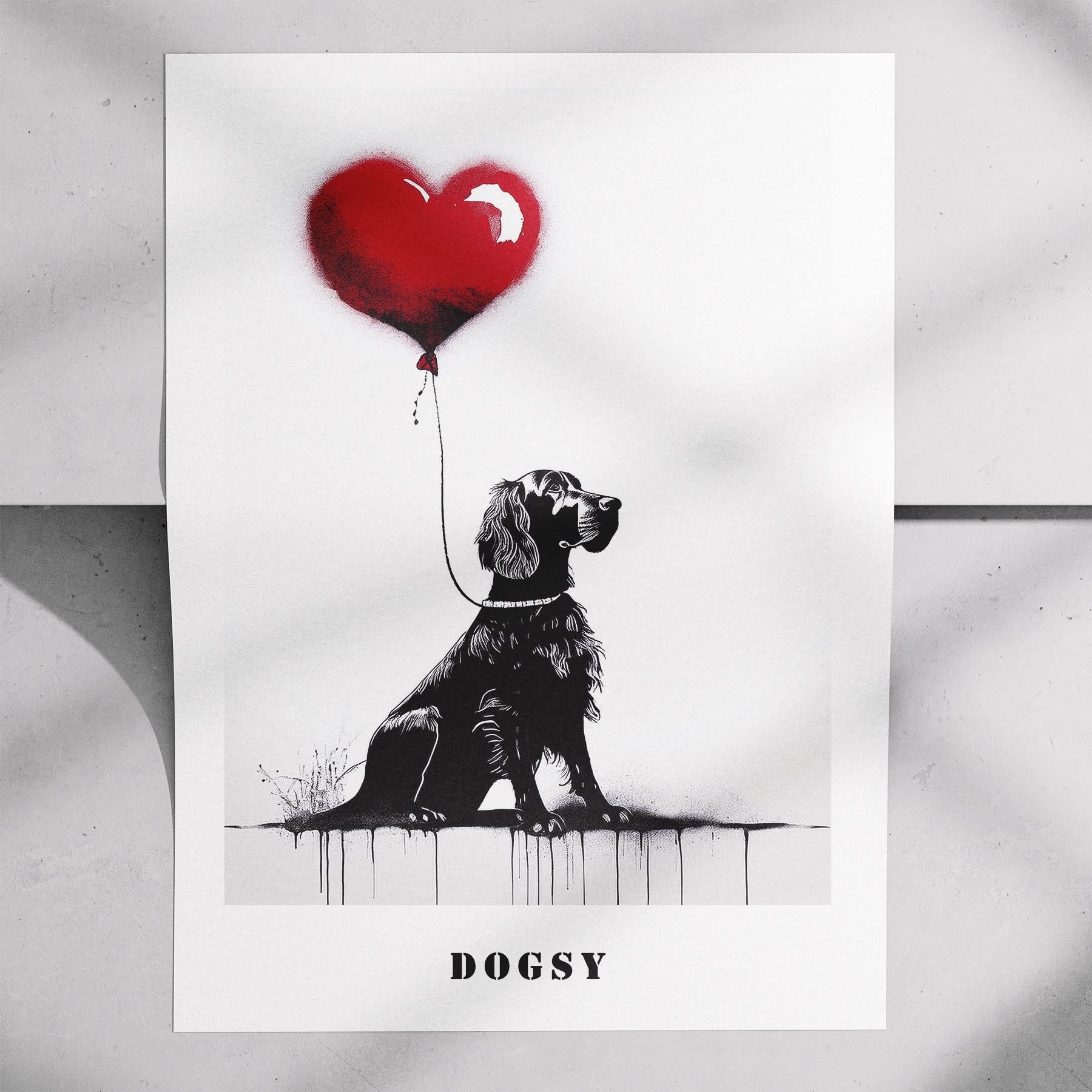 Gordon Setter DOGSY Series inspired by the Art of Banksy with text Dogsy image 7