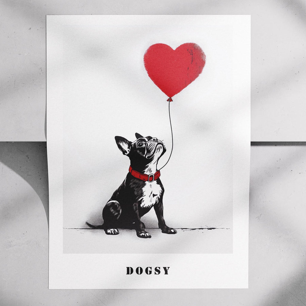 Boston Terrier DOGSY Series inspired by the Art of Banksy with text Dogsy image 7