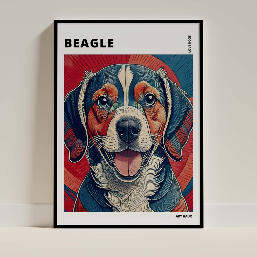 Beagle Hokusai Japanese Inspired Dog Series with Text image 0