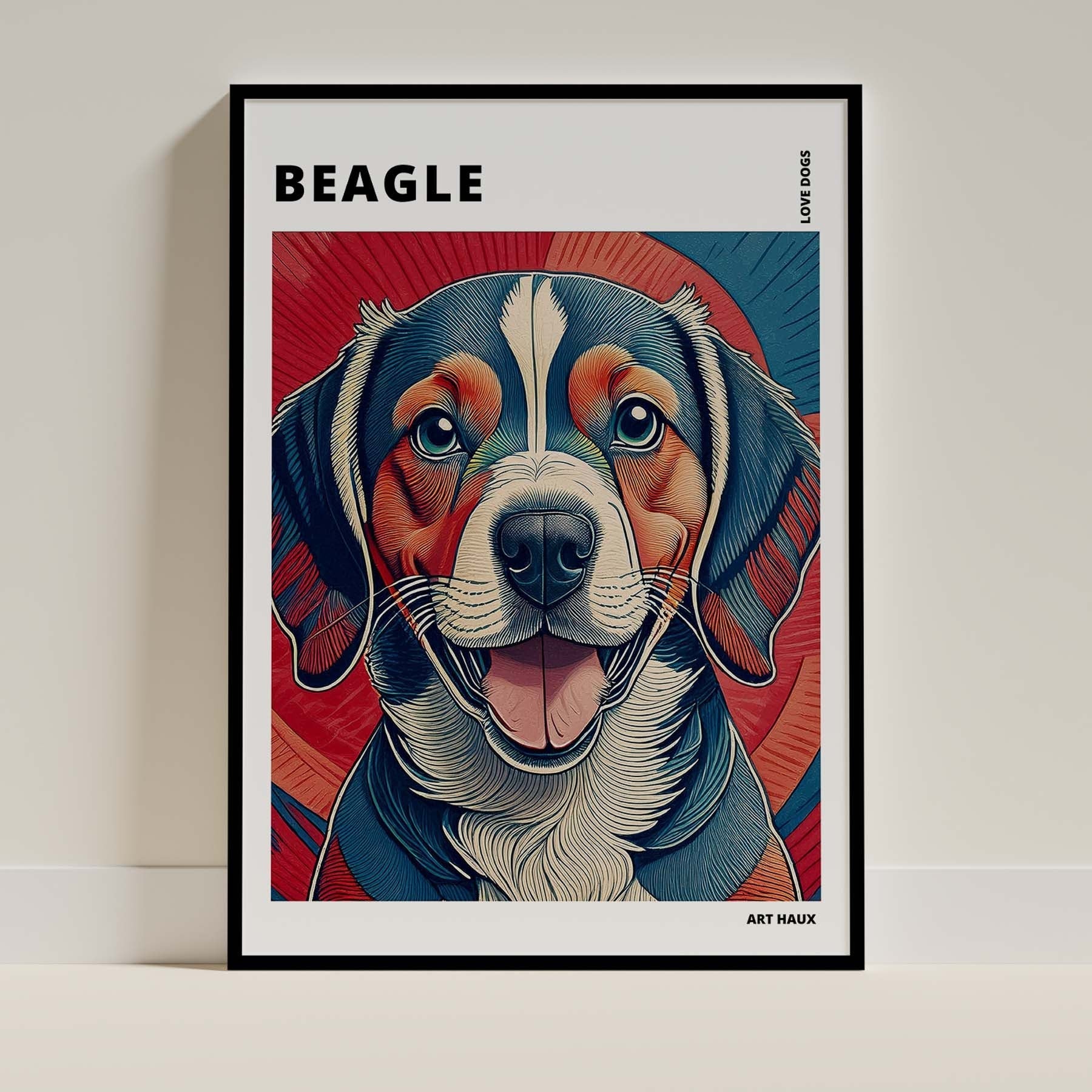 Beagle Hokusai Japanese Inspired Dog Series with Text image 0