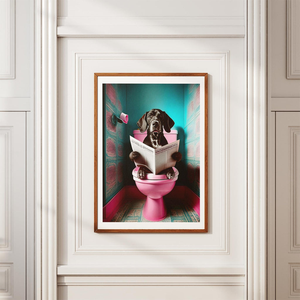 Hungarian Vizsla Toilet Dogs PInk and Turquise image 3