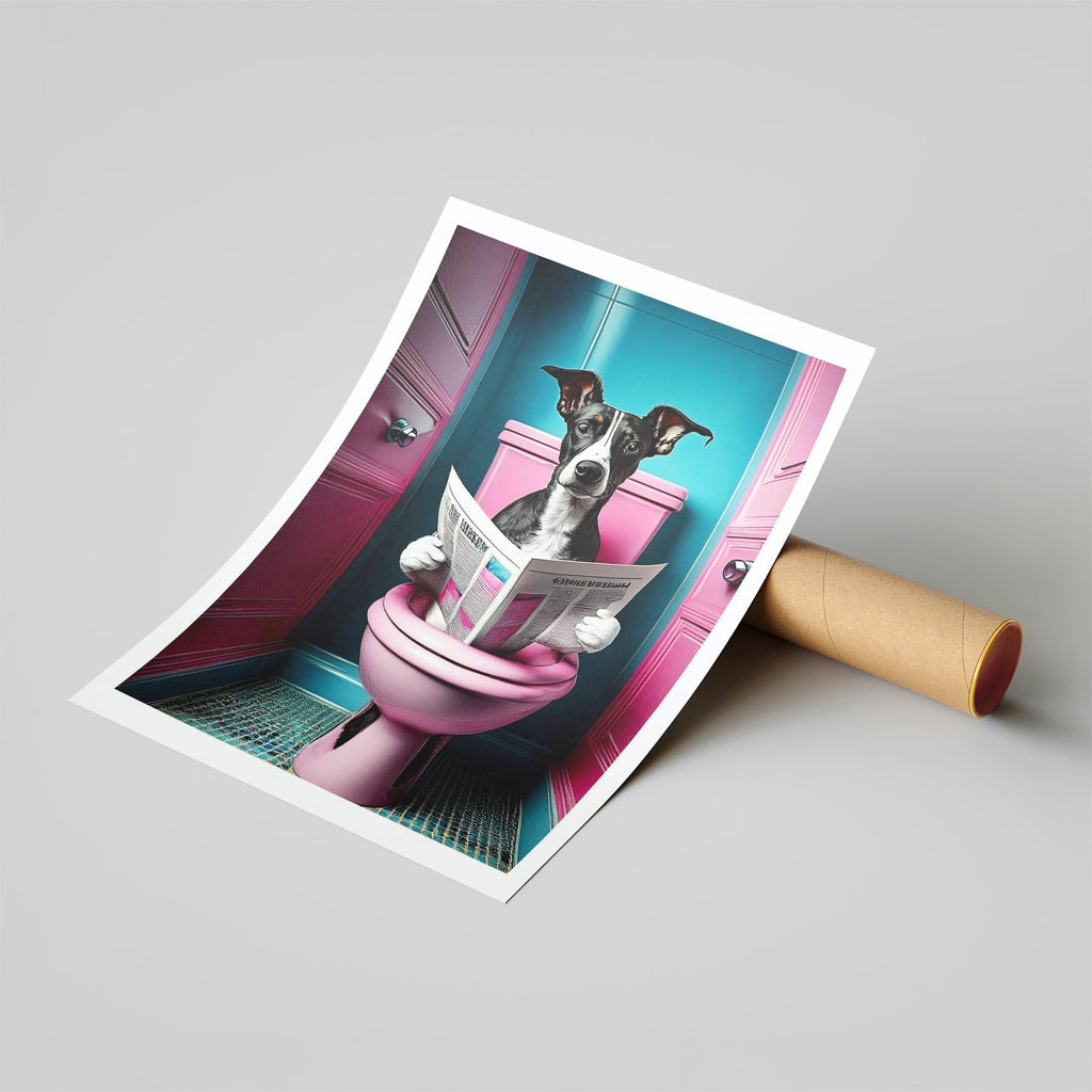 Whippet Toilet Dogs PInk and Turquise image 6