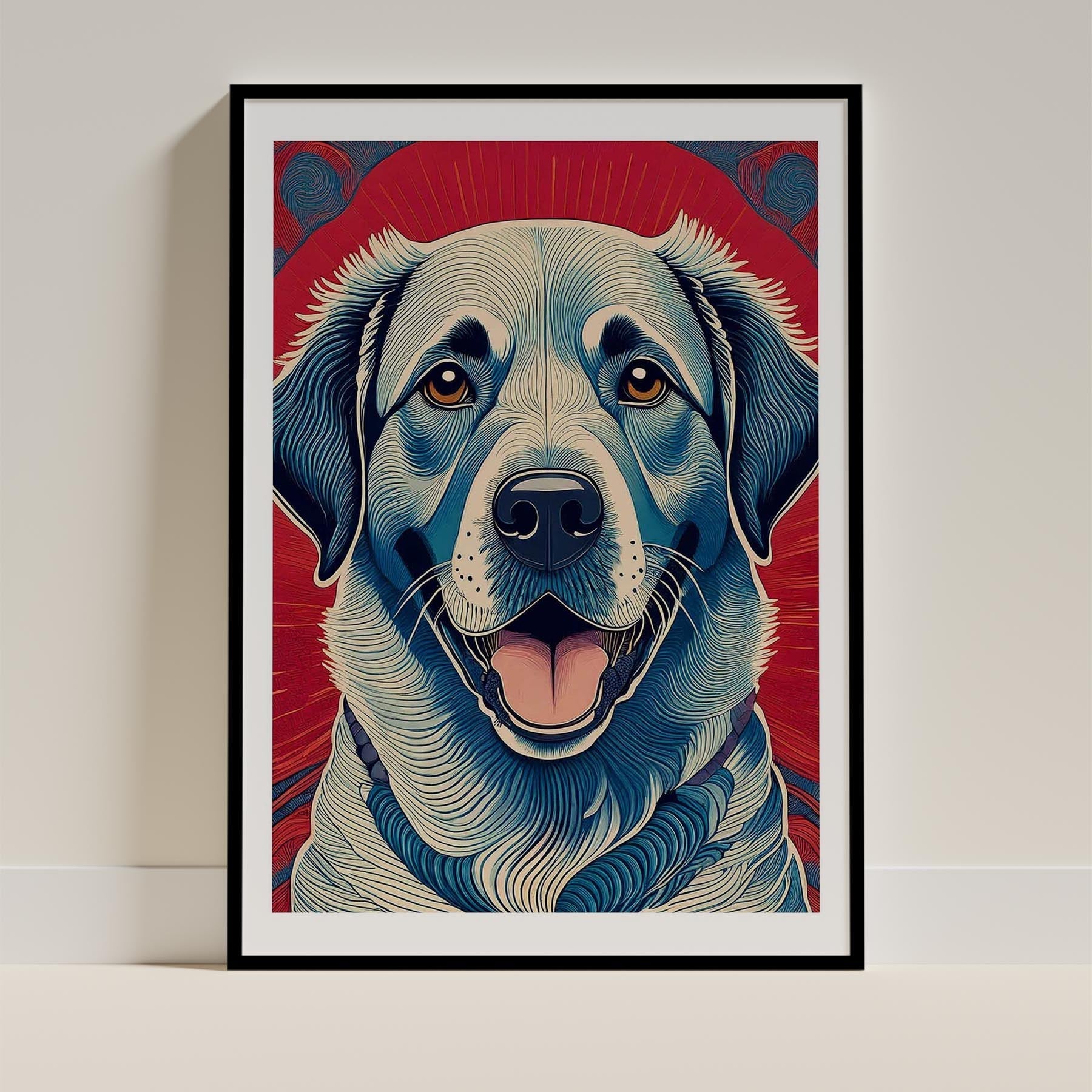 Labrador Retriever Hokusai Japanese Inspired Dog Series 1 image 0