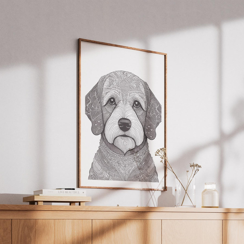 Bichon Frise Mandala Black and White Dog Series image 5