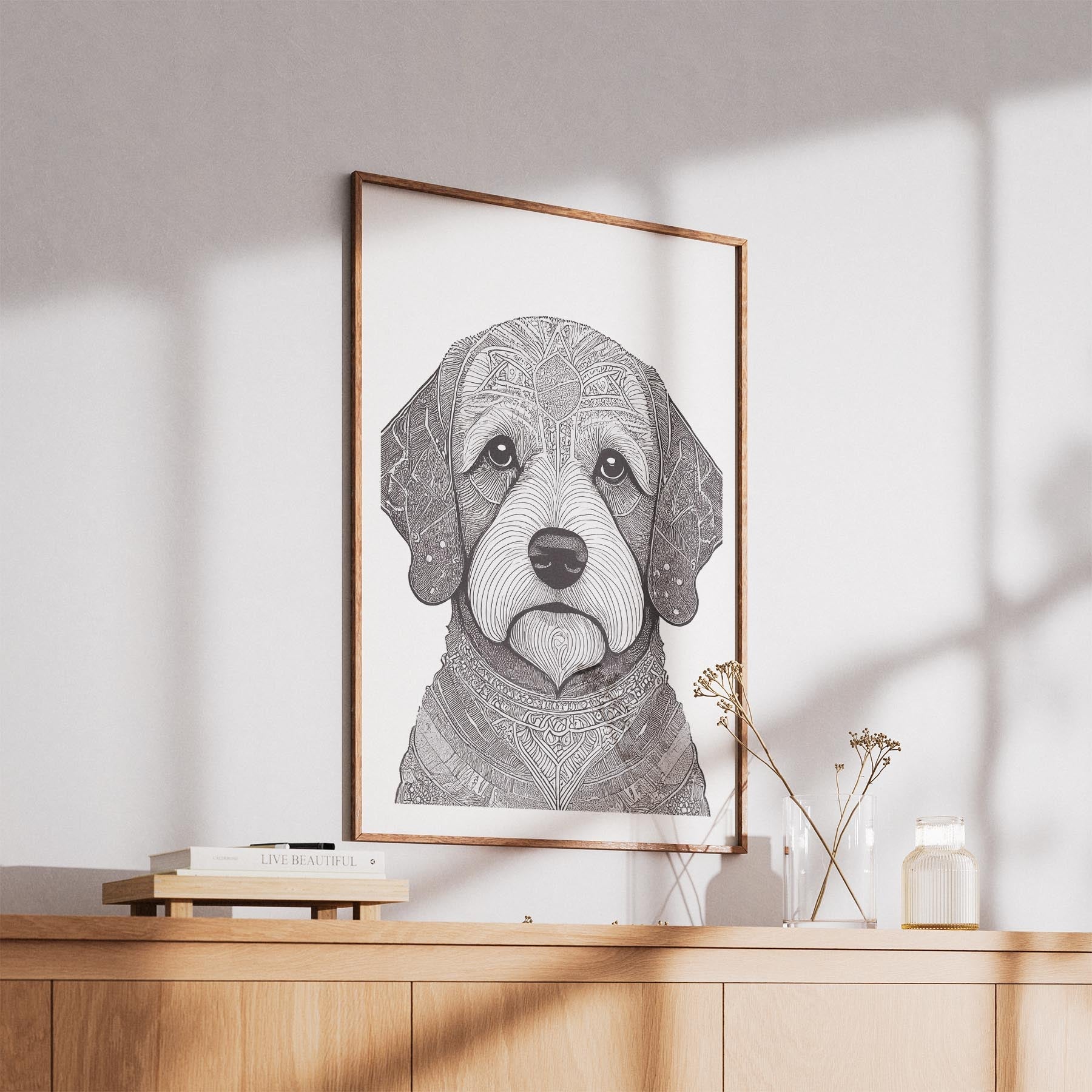 Bichon Frise Mandala Black and White Dog Series image 5