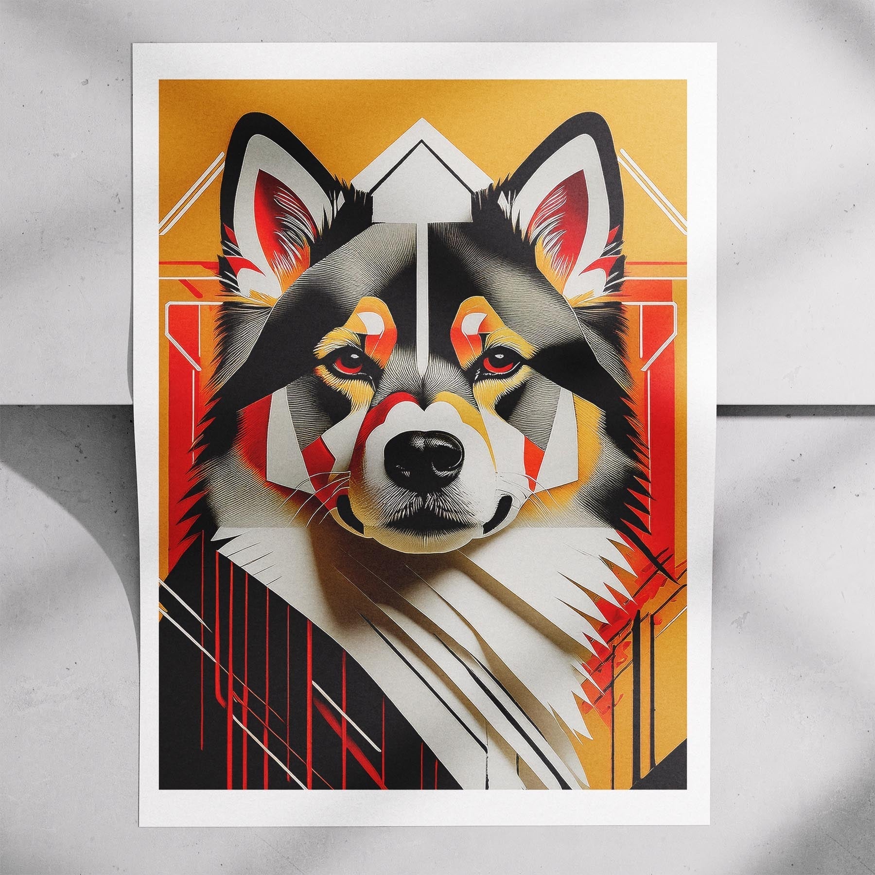 Finnish Lapphund Geometric Orange Series image 7