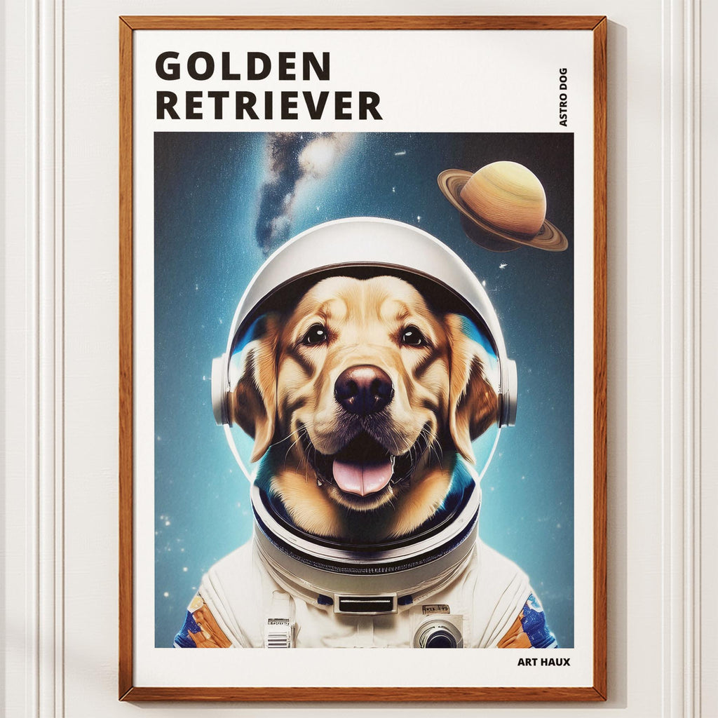 Golden Retriever Astronaut Dog Series with Text Astro Dog image 10