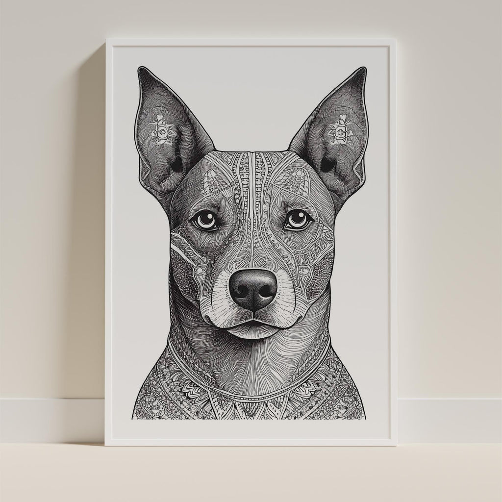 Kelpie Mandala Black and White Dog Series image 9