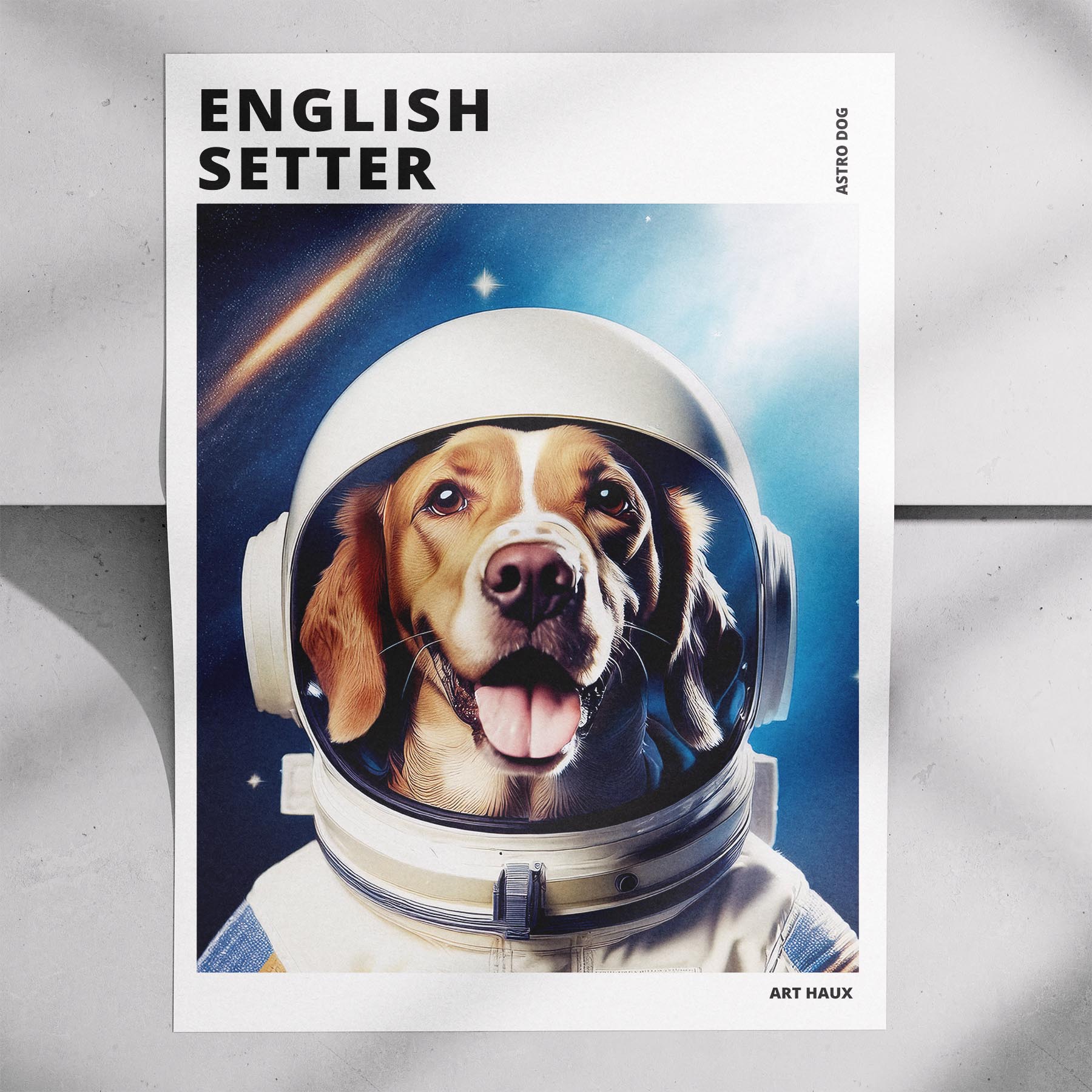 English Setter Astronaut Dog Series with Text Astro Dog image 7