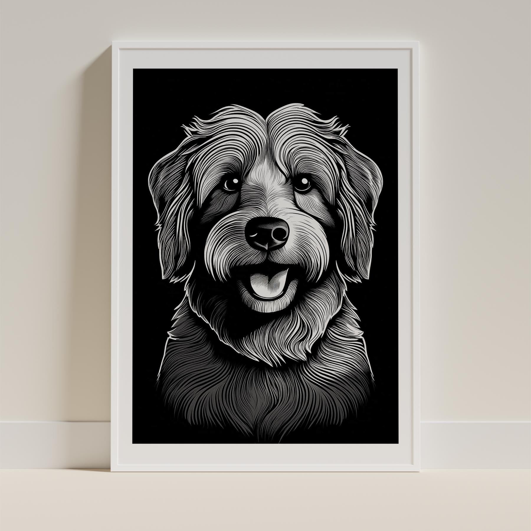 Coton de Tulear Line Dog Series in Black and White image 9