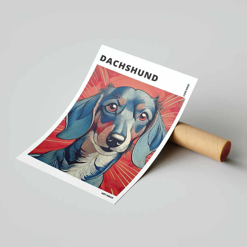 Dachshund Hokusai Japanese Inspired Dog Series with Text image 6