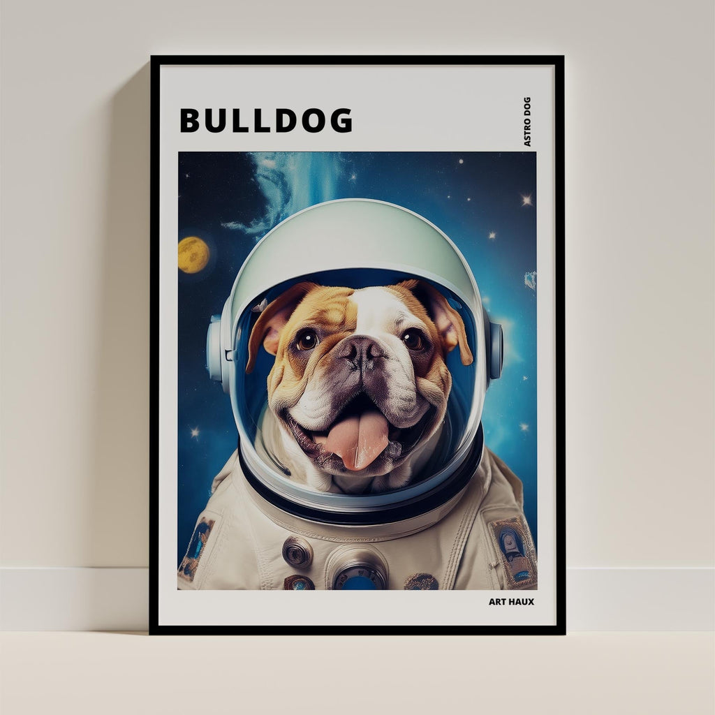 Bulldog Astronaut Dog Series with Text Astro Dog image 0