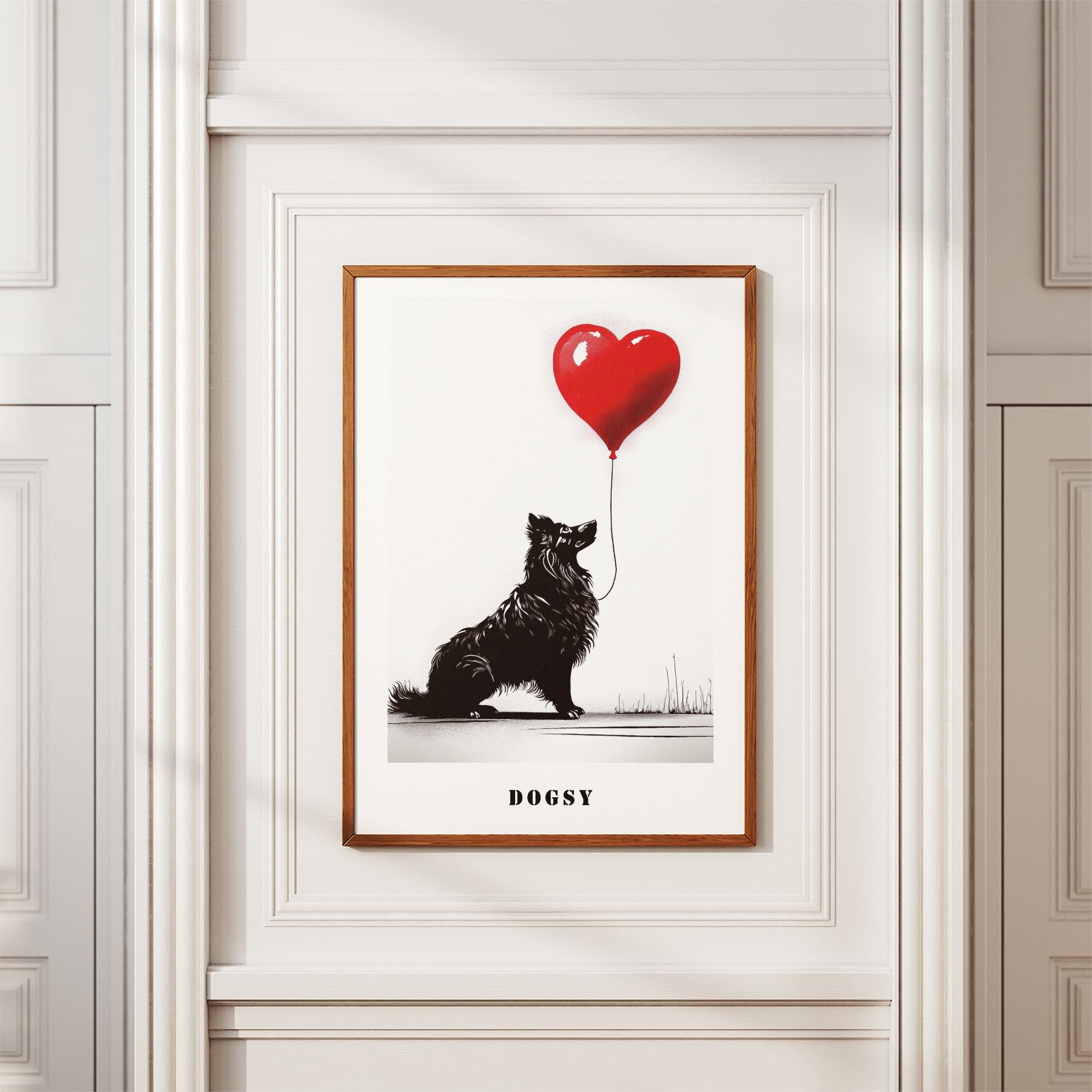 Shetland Sheepdog DOGSY Series inspired by the Art of Banksy with text Dogsy image 3