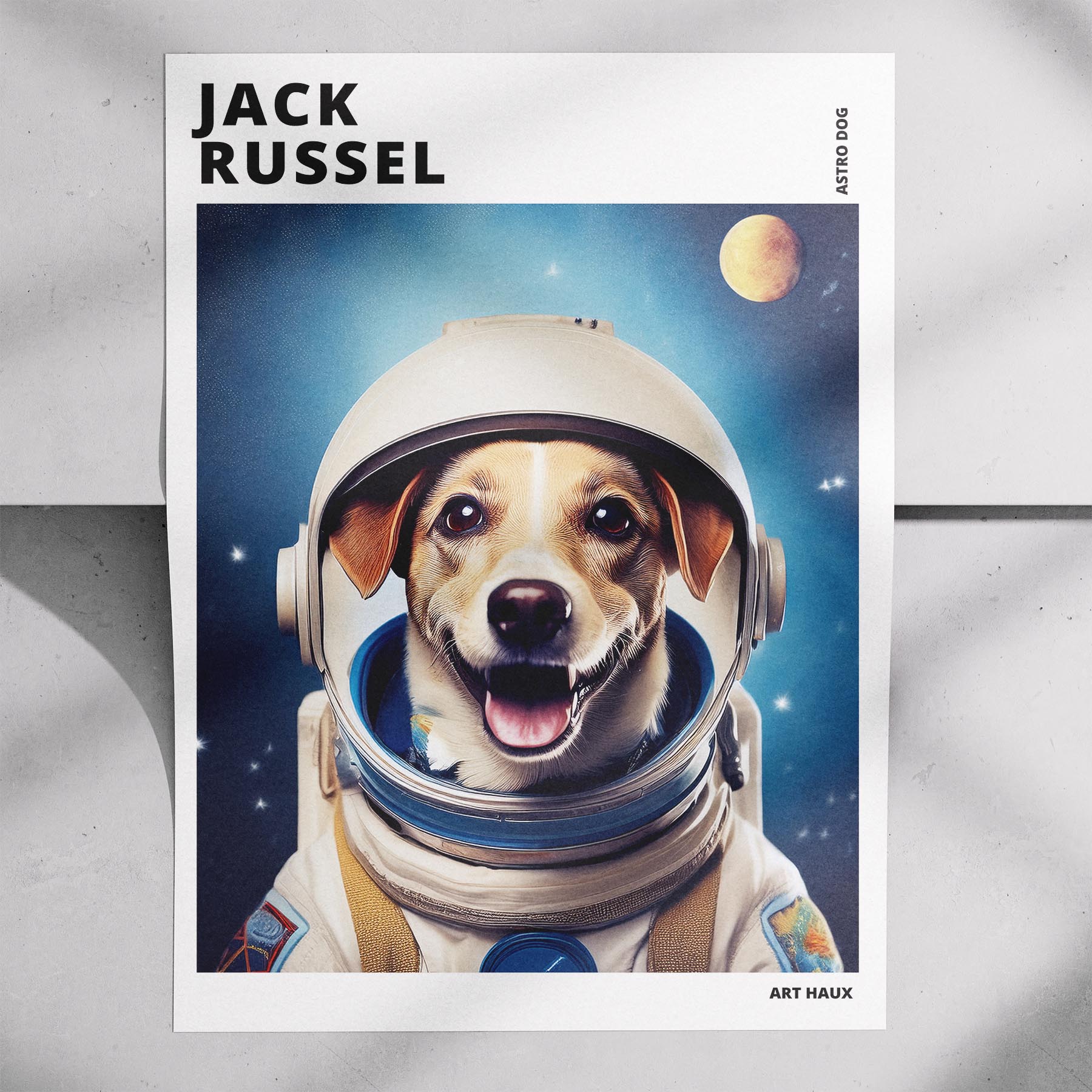 Jack Russell Astronaut Dog Series with Text Astro Dog image 7
