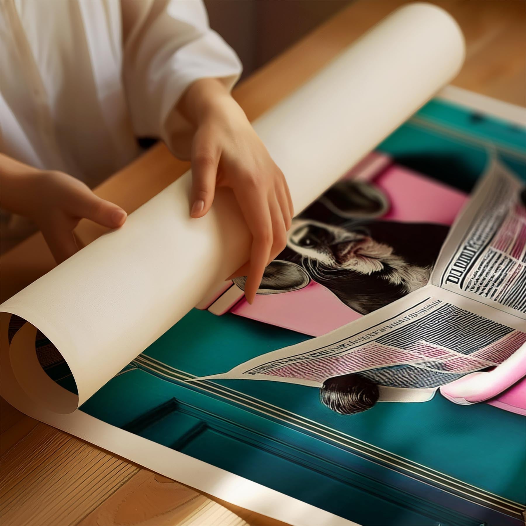 Beagle Toilet Dogs PInk and Turquise image 1