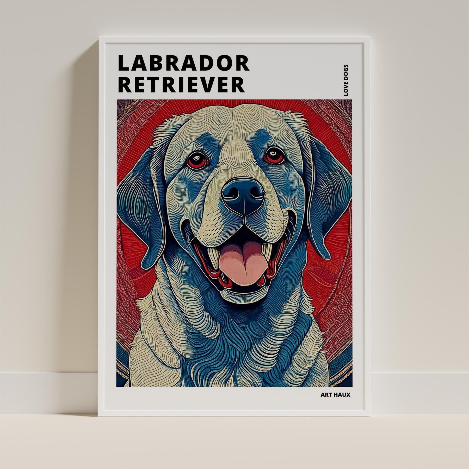 Labrador Retriever Hokusai Japanese Inspired Dog Series with Text image 8