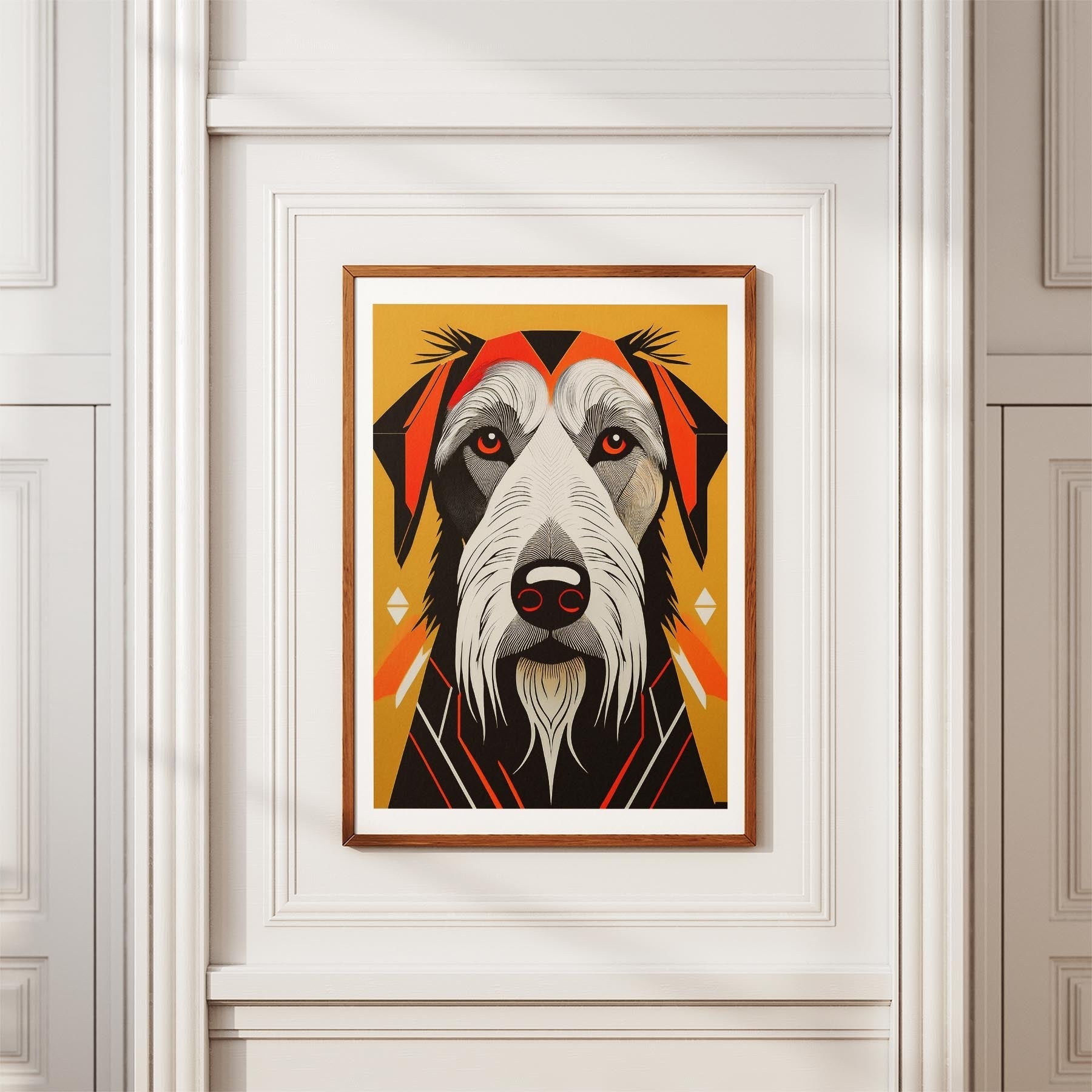 Irish Wolfhound Geometric Orange Series image 3