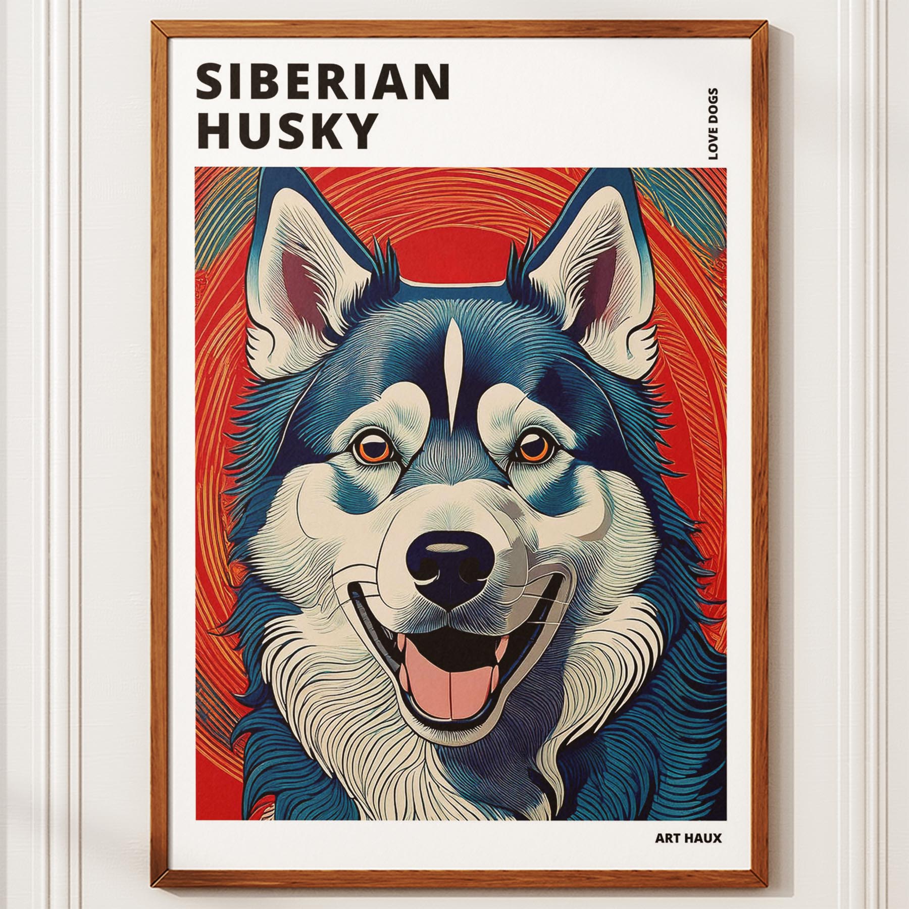Siberian Husky Hokusai Japanese Inspired Dog Series with Text image 9