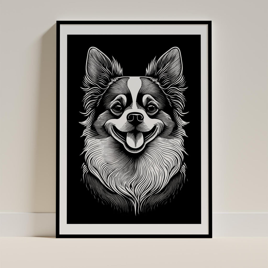 Japanese Chin Line Dog Series in Black and White image 0