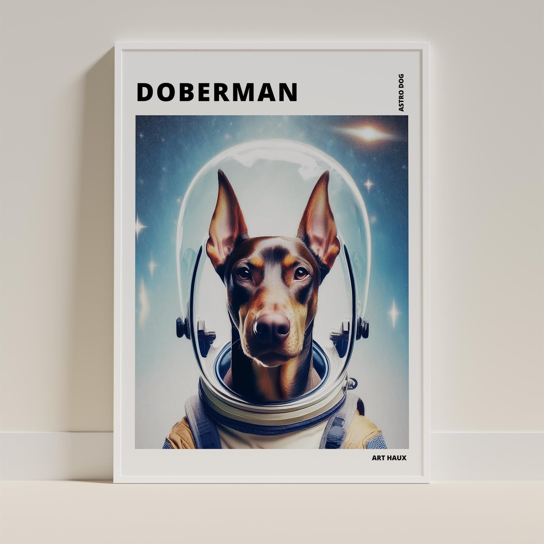 Doberman Astronaut Dog Series with Text Astro Dog image 10
