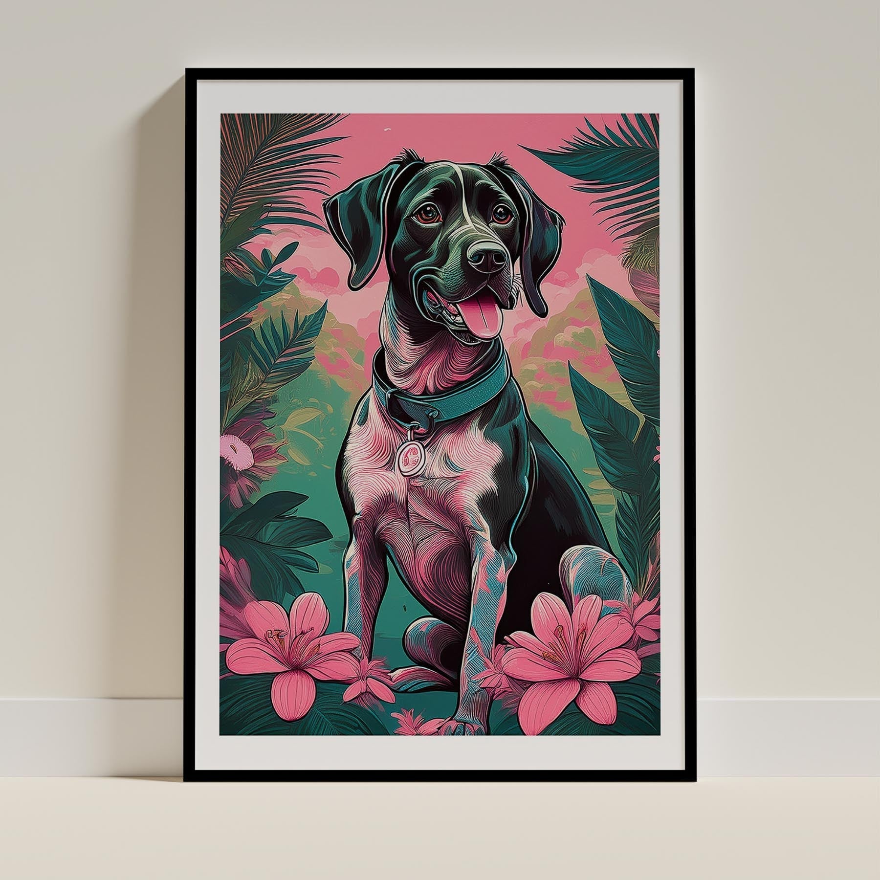 German Pointer Flowery Dog image 0