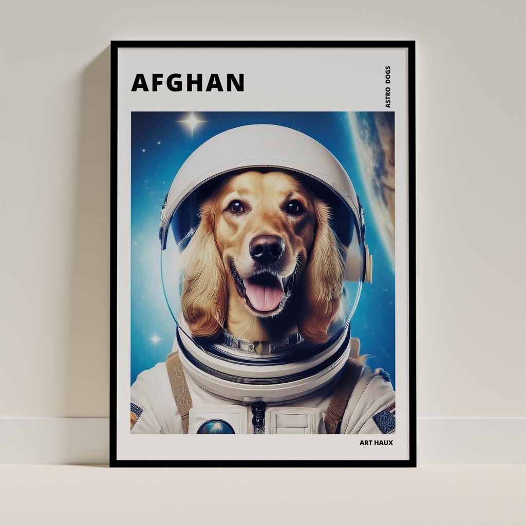 Afghan Astronaut Dog Series with Text Astro Dog image 0