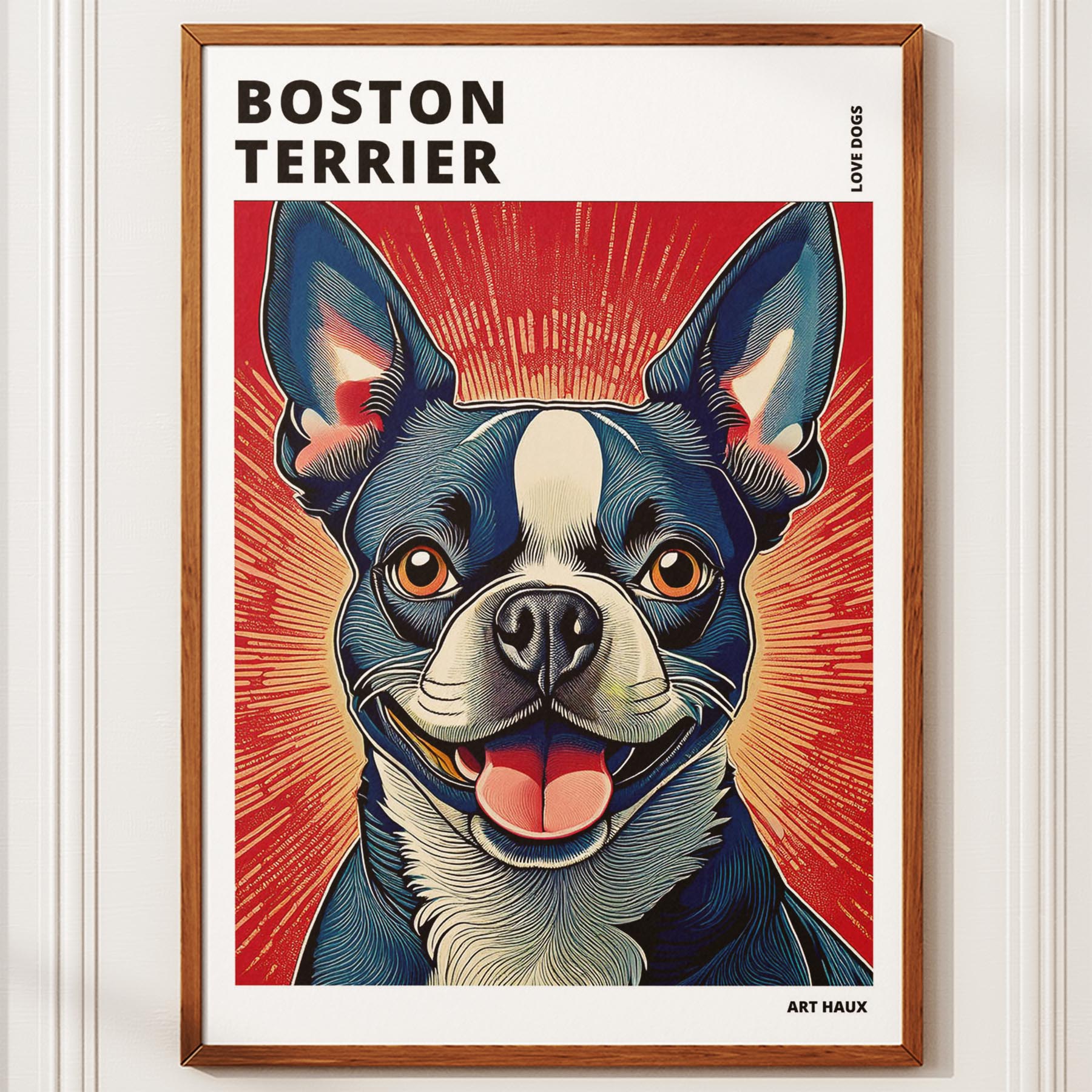 Boston Terrier Hokusai Japanese Inspired Dog Series with Text image 9