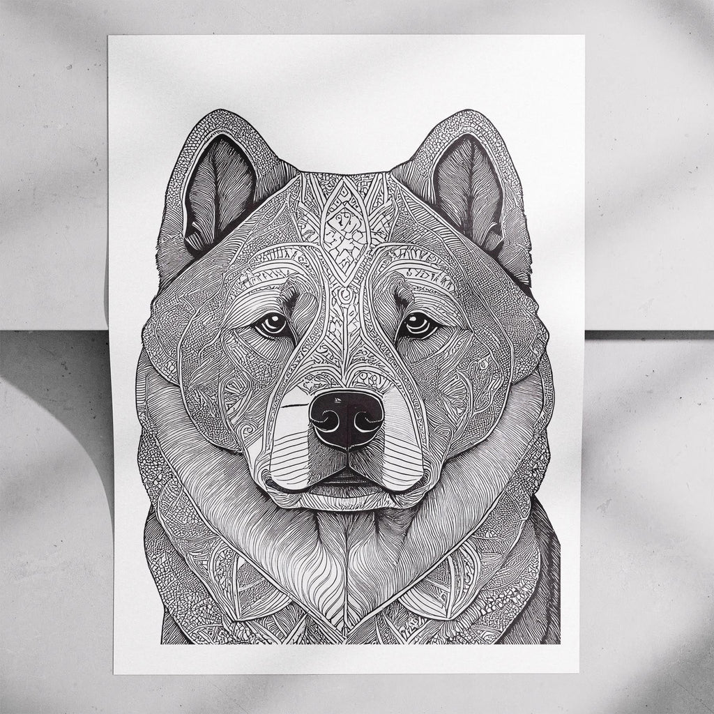 Chow Chow Mandala Black and White Dog Series image 7