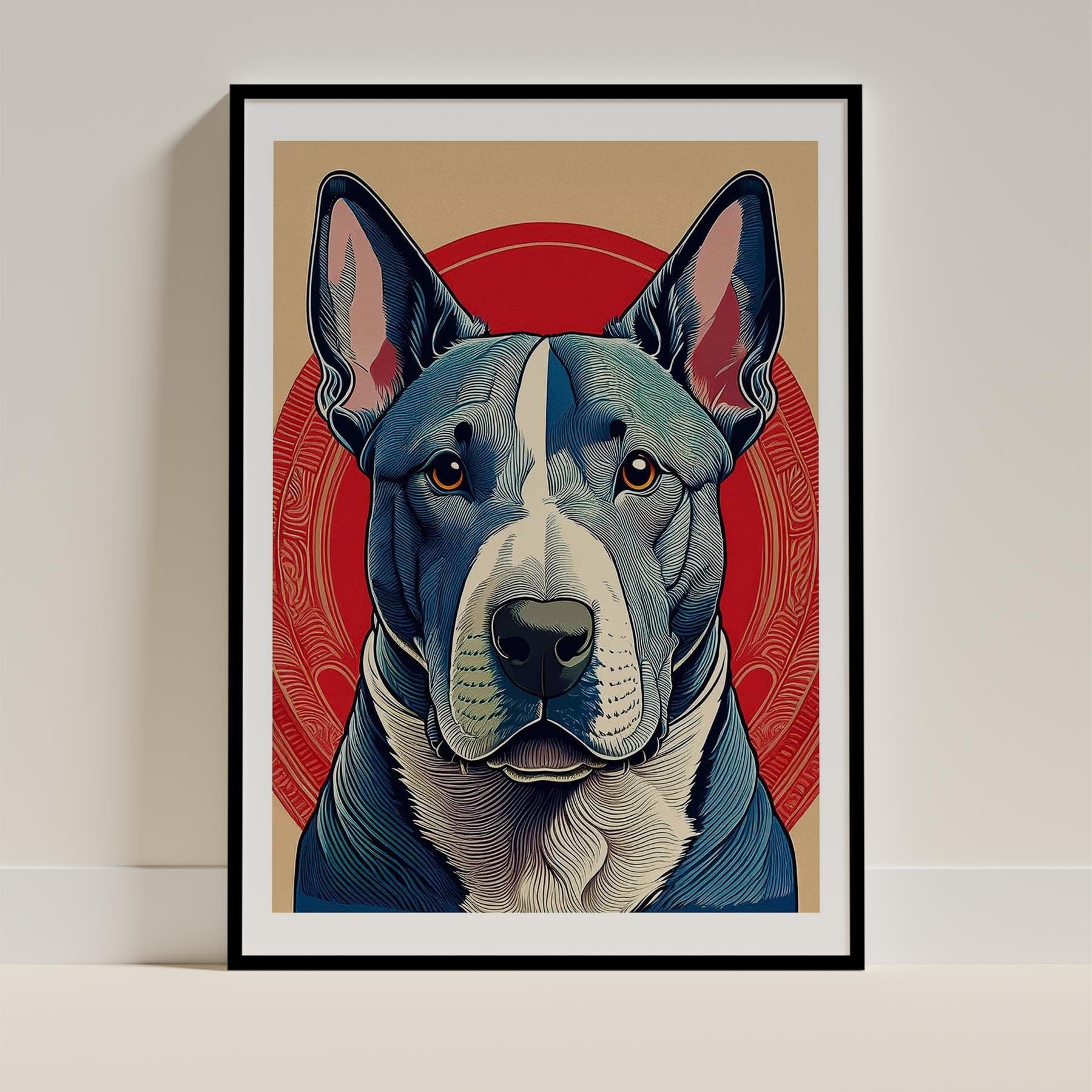 Bull Terrier Hokusai Japanese Inspired Dog Series 1 image 0