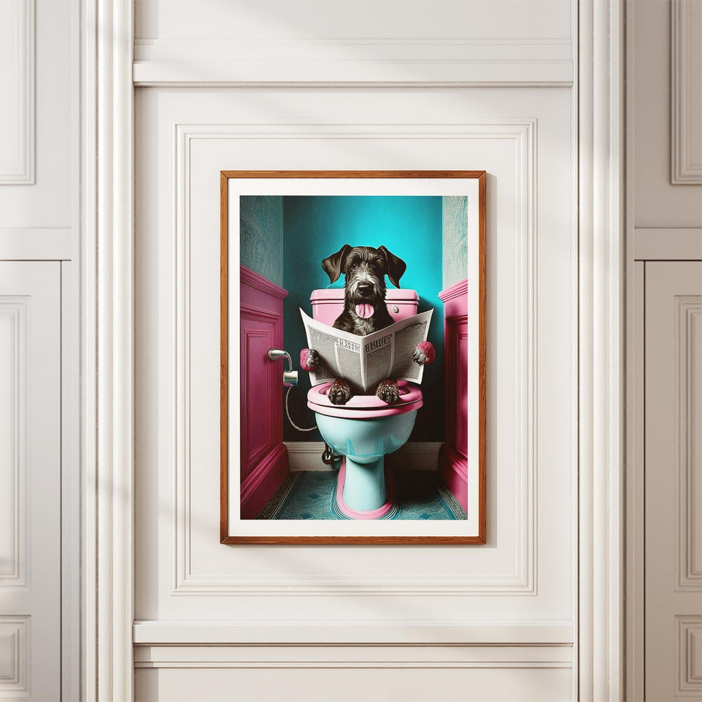 Deerhound Toilet Dogs PInk and Turquise image 3