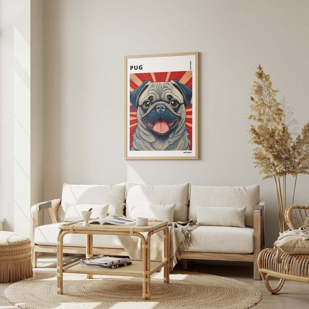 Pug Hokusai Japanese Inspired Dog Series with Text image 2