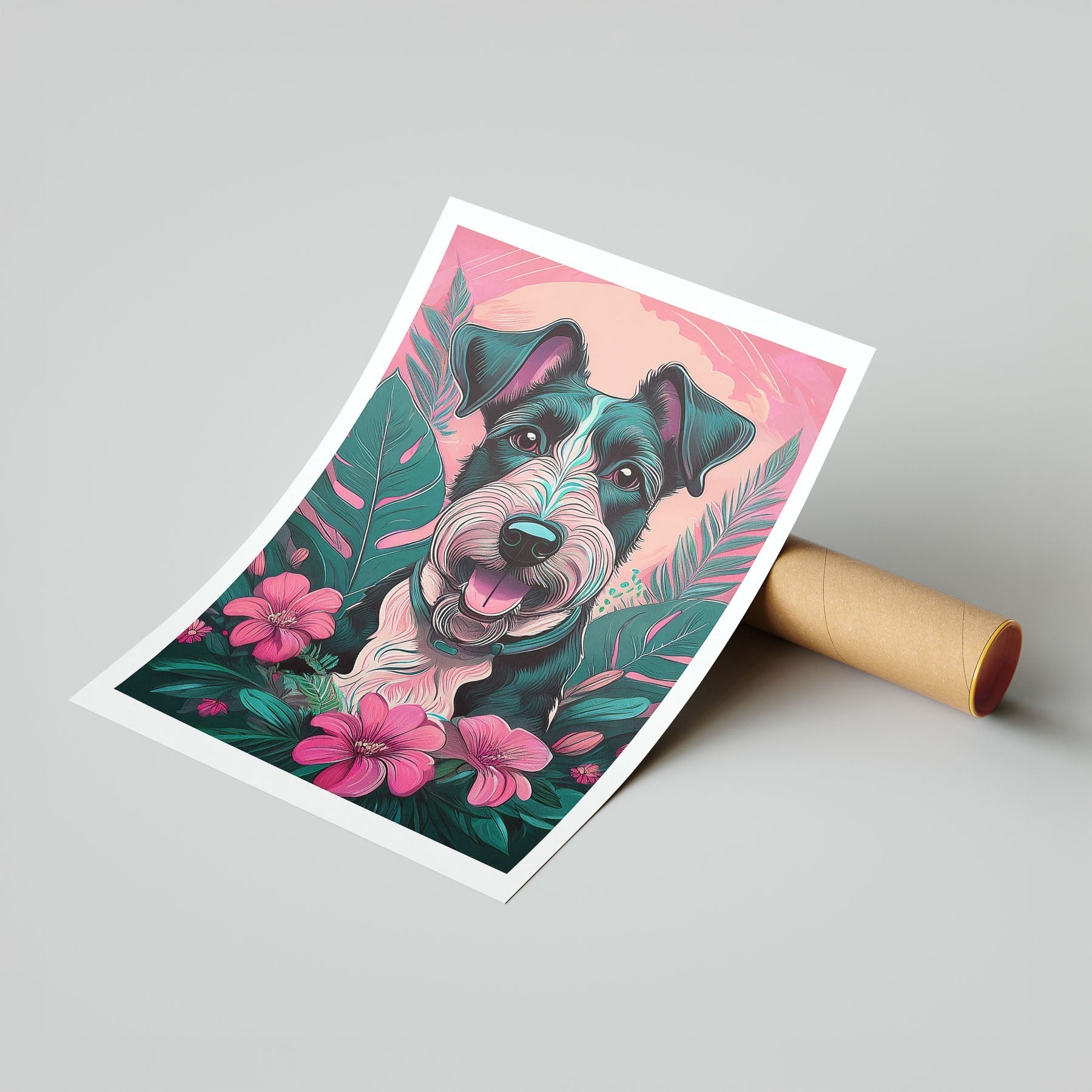 Fox Terrier Flowery Dog image 7