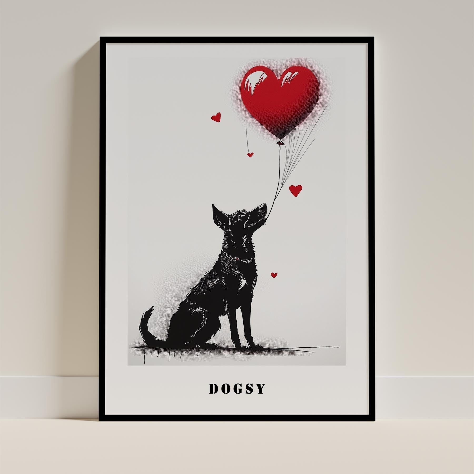 Kelpie DOGSY Series inspired by the Art of Banksy with text Dogsy image 0