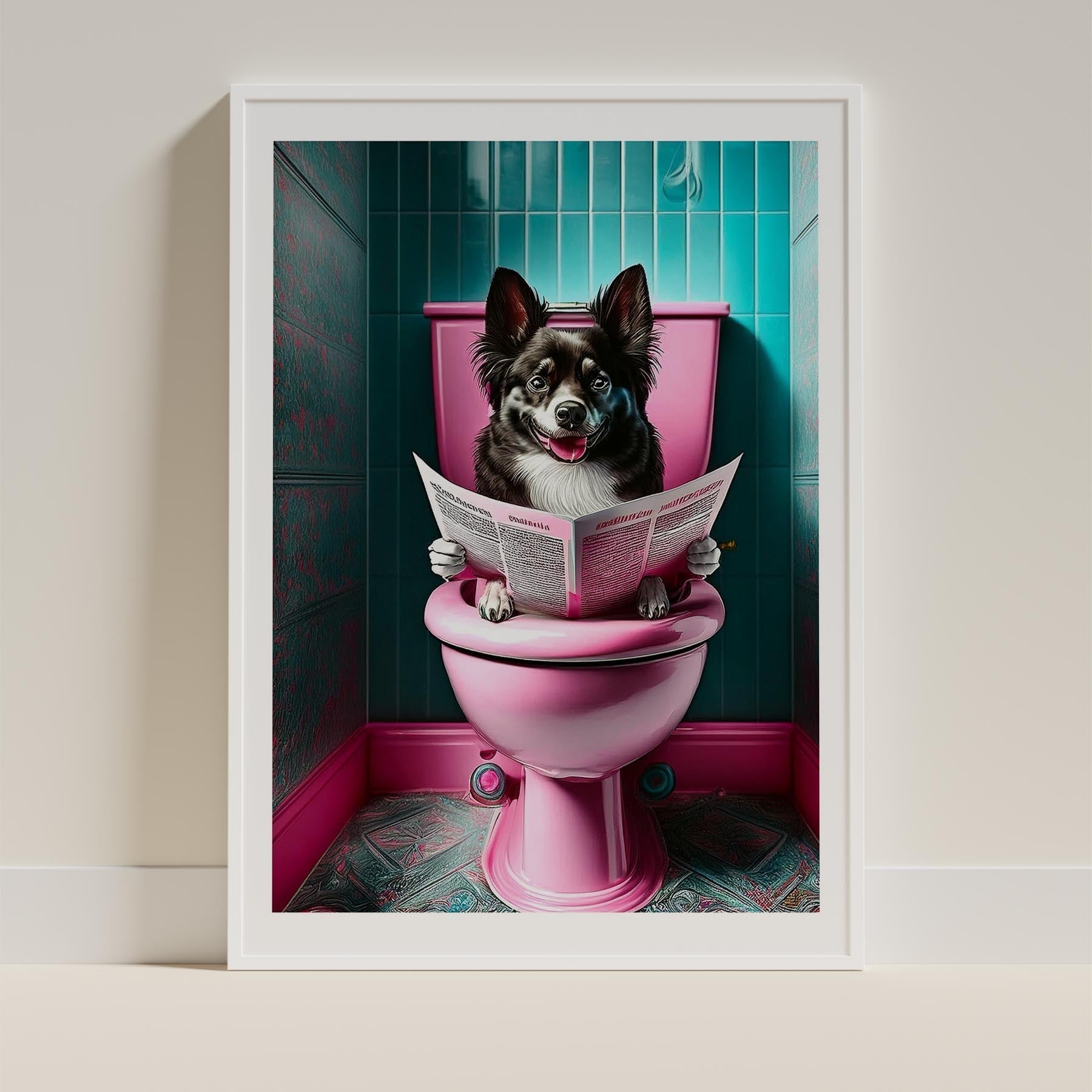 German Spitz Toilet Dogs PInk and Turquise image 9