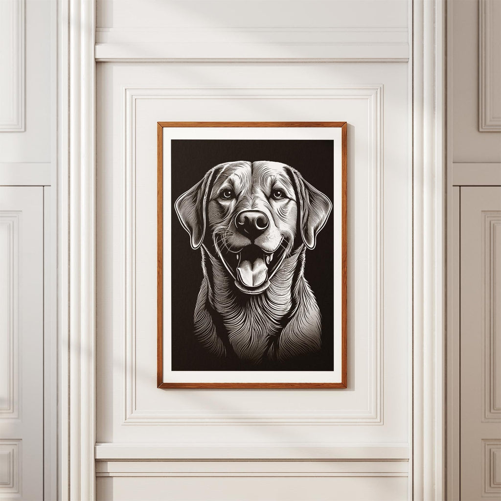 Labrador Retriever Line Dog Series in Black and White image 3