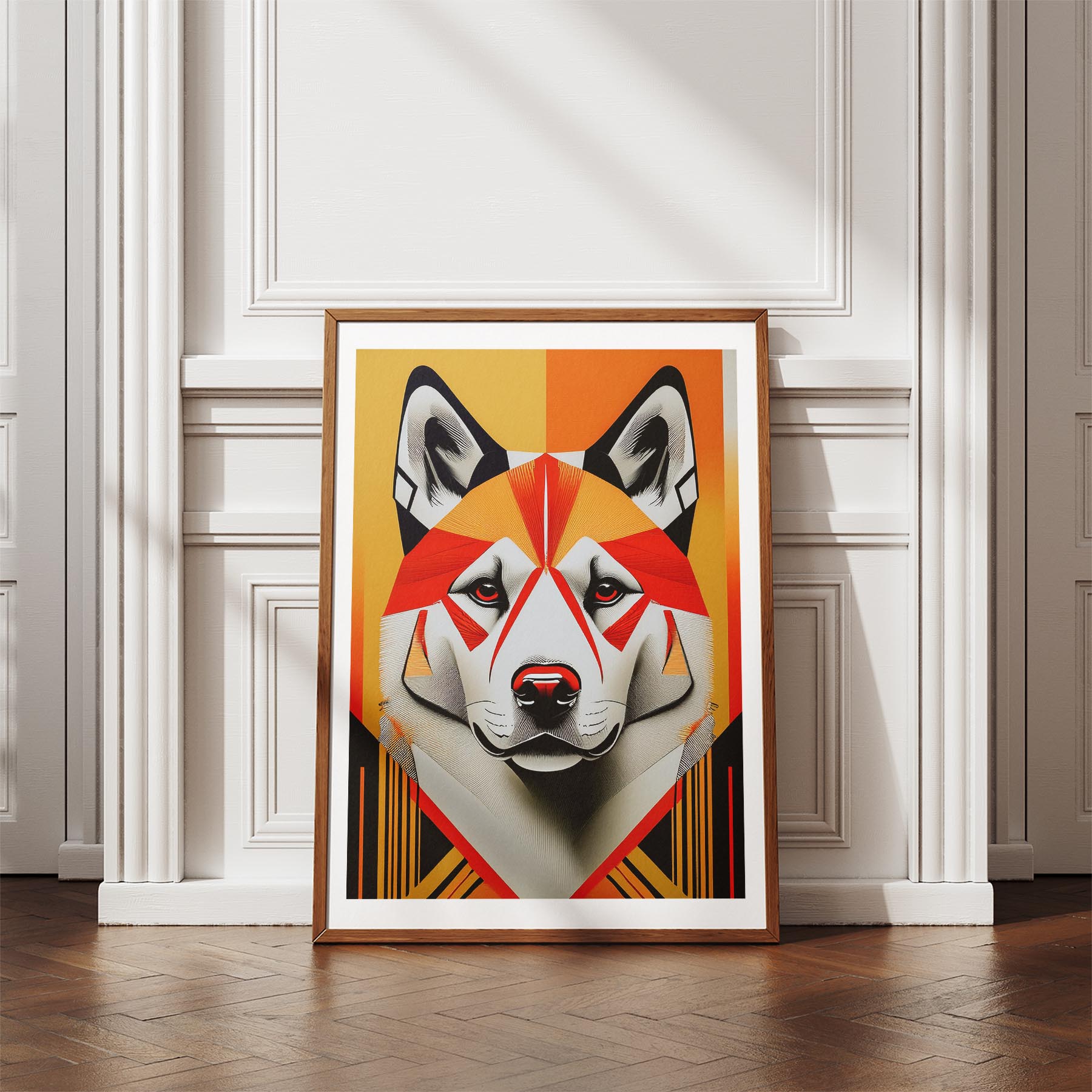 Akita Inu Geometric Orange Series image 4