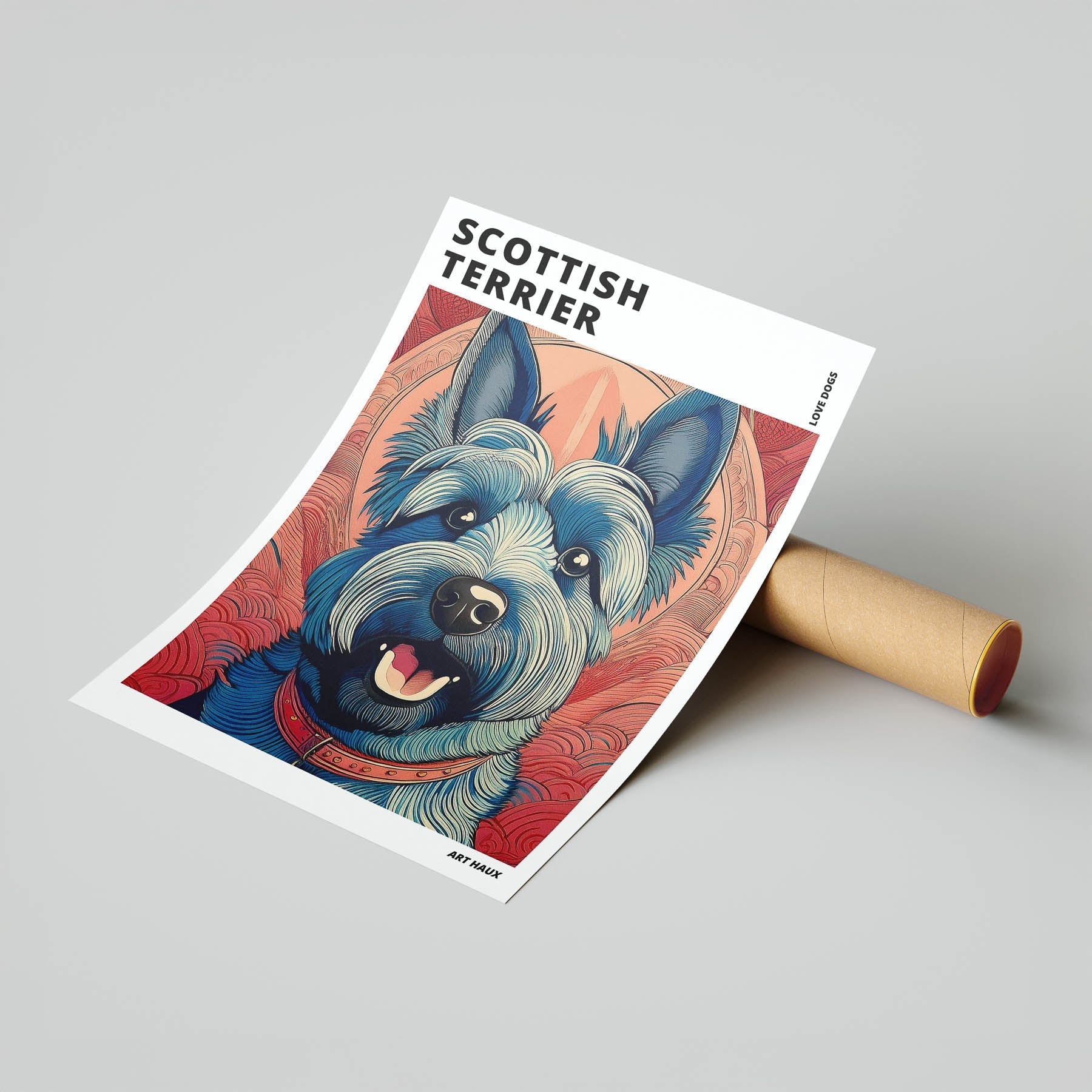 Scottish Terrier Hokusai Japanese Inspired Dog Series with Text image 6