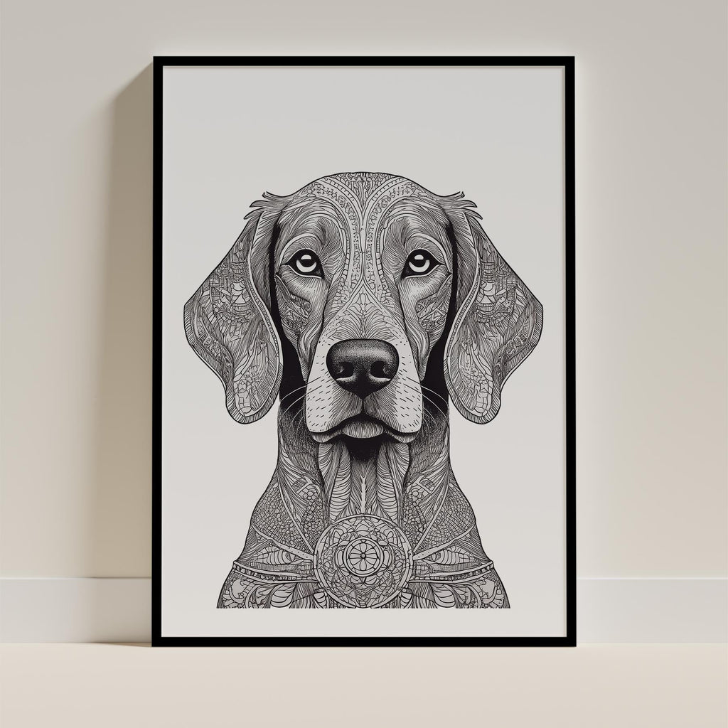 Irish Setter Mandala Black and White Dog Series image 0
