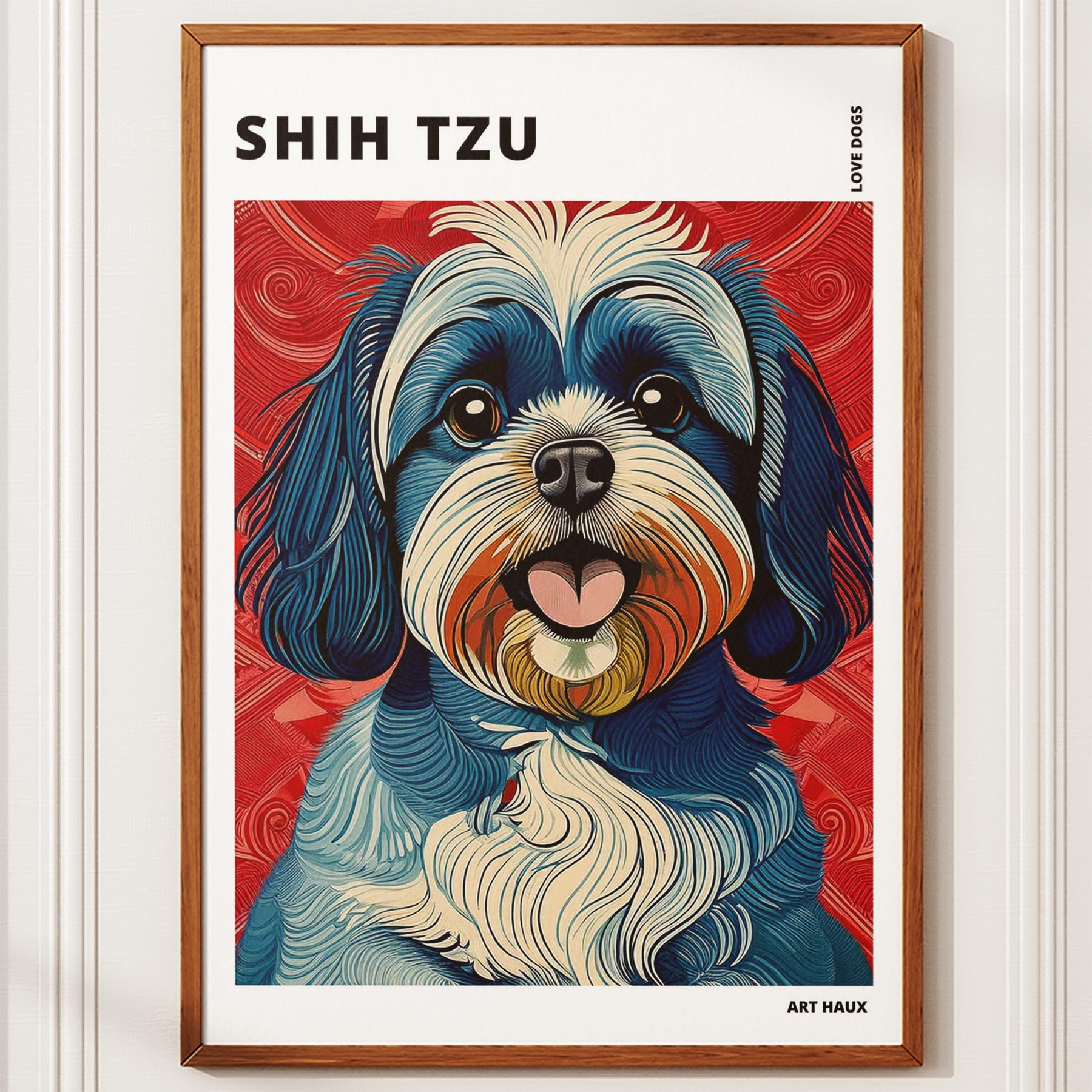 Shih Tzu Hokusai Japanese Inspired Dog Series with Text image 9