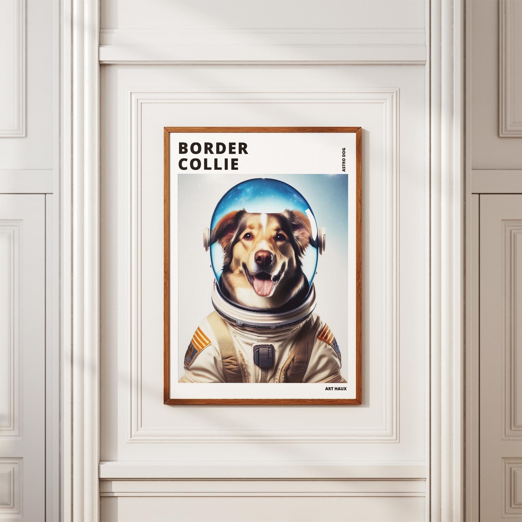 Border Collie Astronaut Dog Series with Text Astro Dog image 3