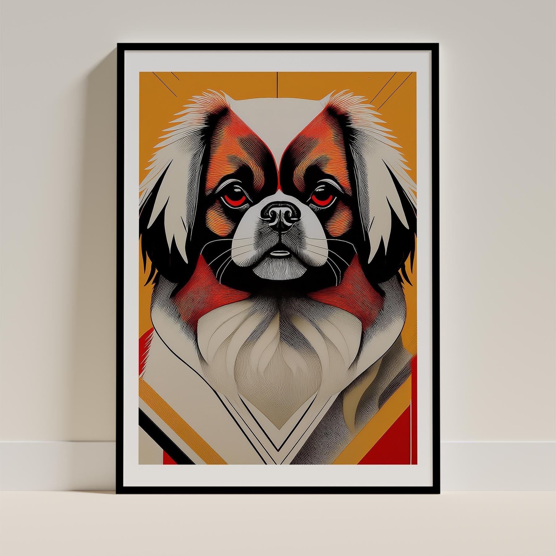Pekingese Geometric Orange Series image 0