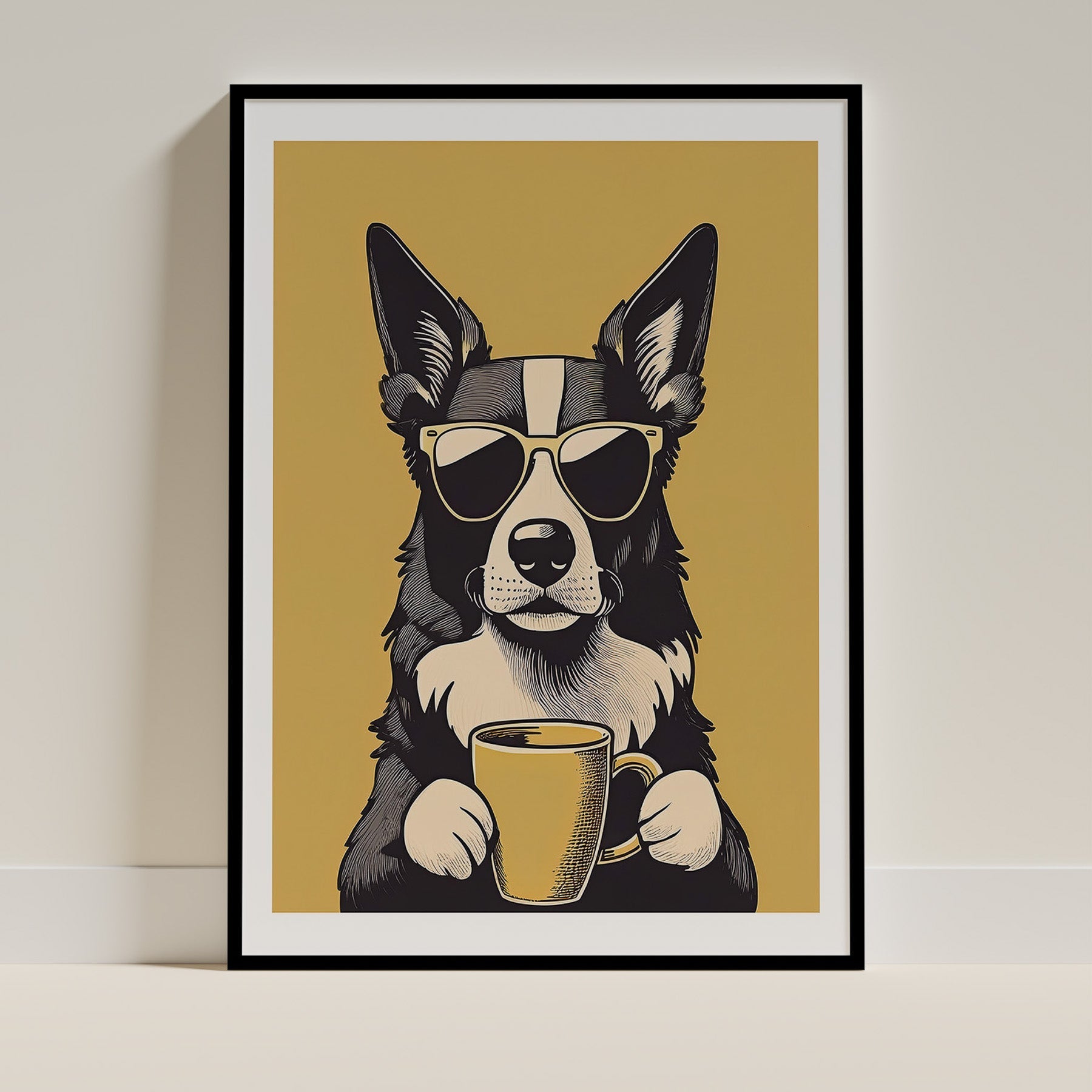 Border Collie Chillin Coffee Dog image 0