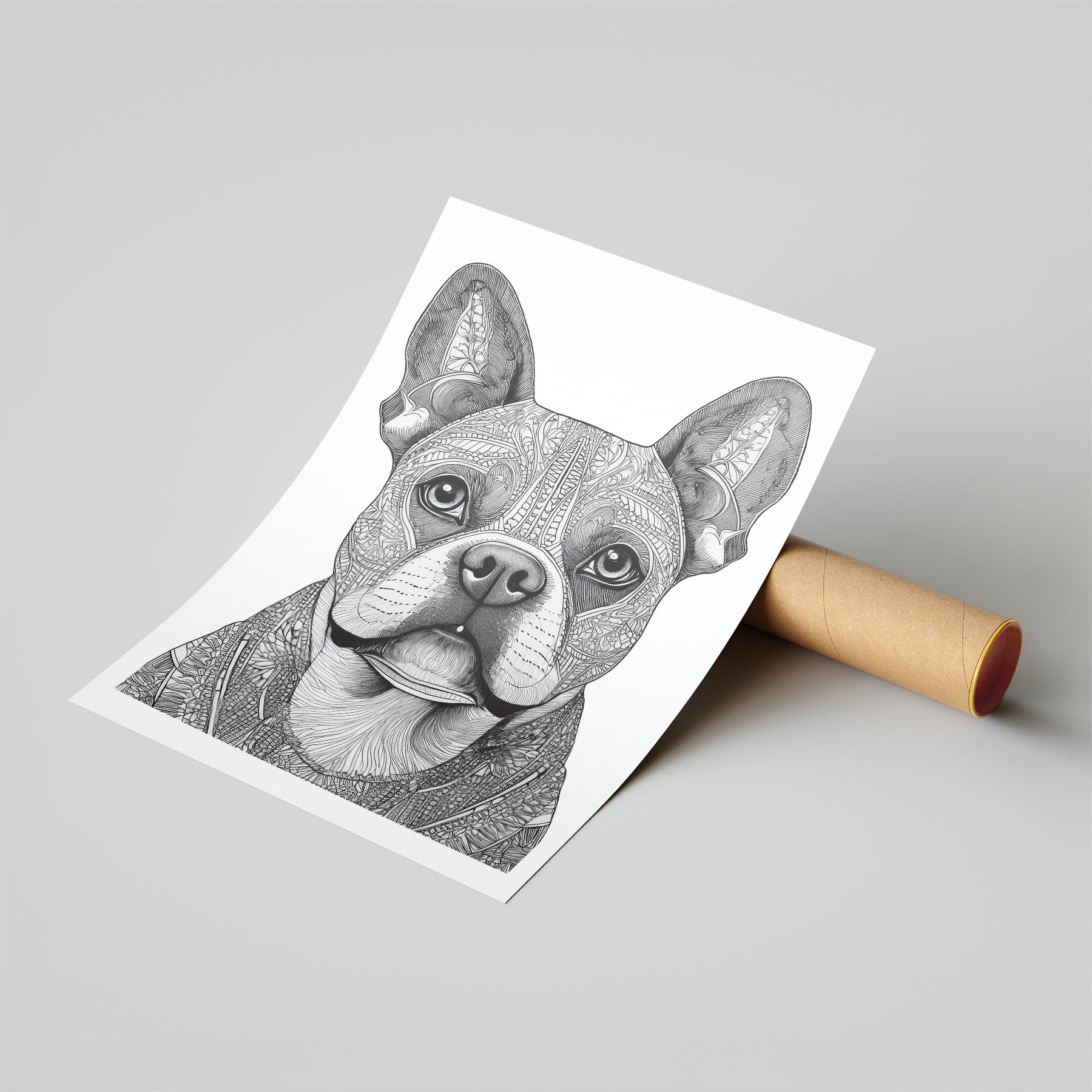 French Bulldog Mandala Black and White Dog Series image 6
