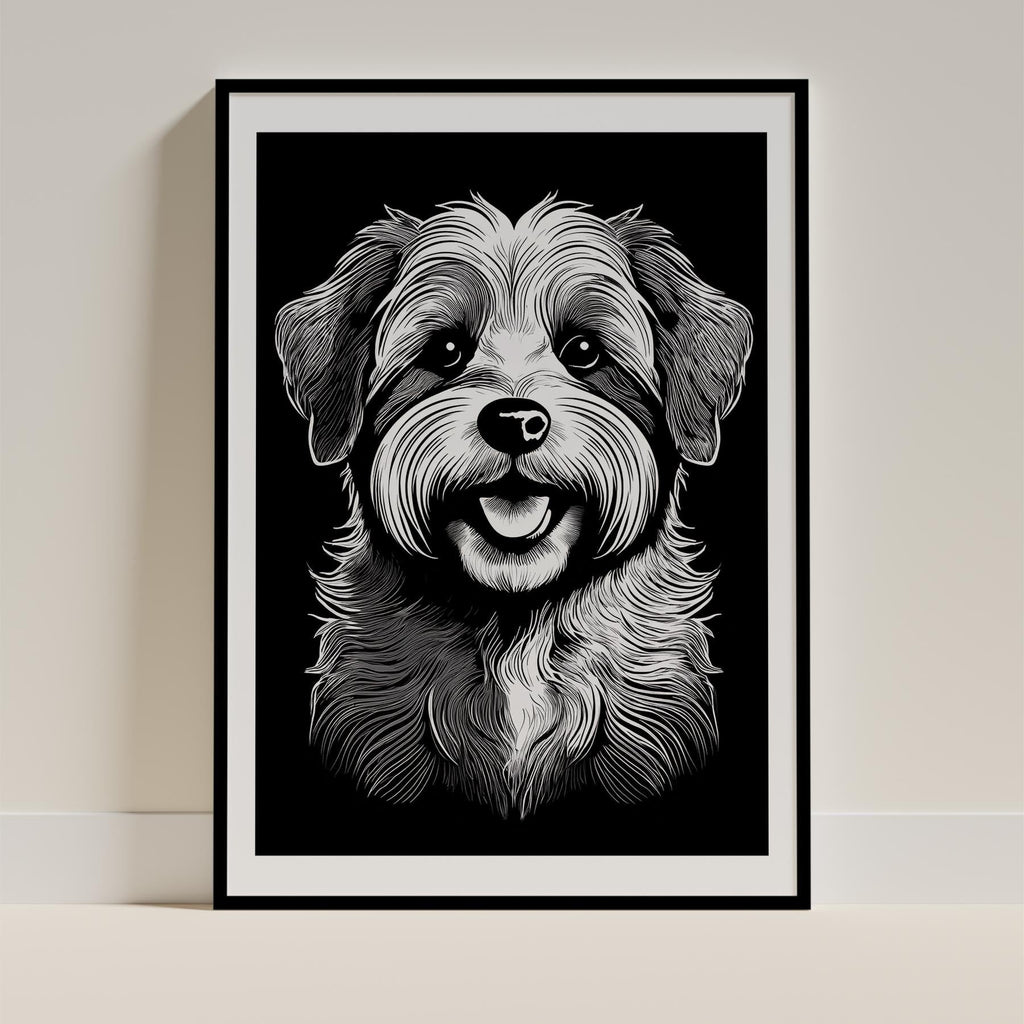Havanese Line Dog Series in Black and White image 0