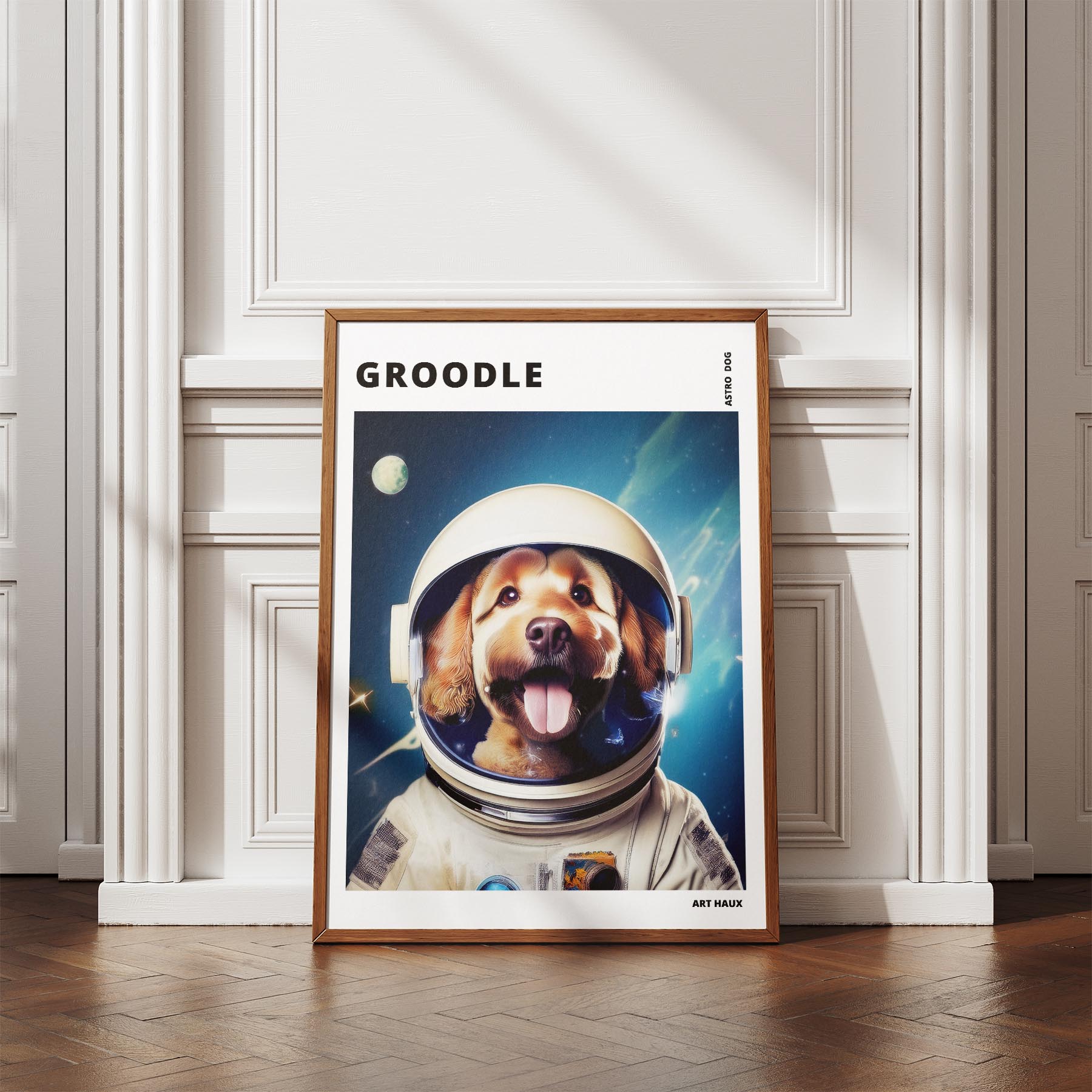 Groodle Astronaut Dog Series with Text Astro Dog image 4