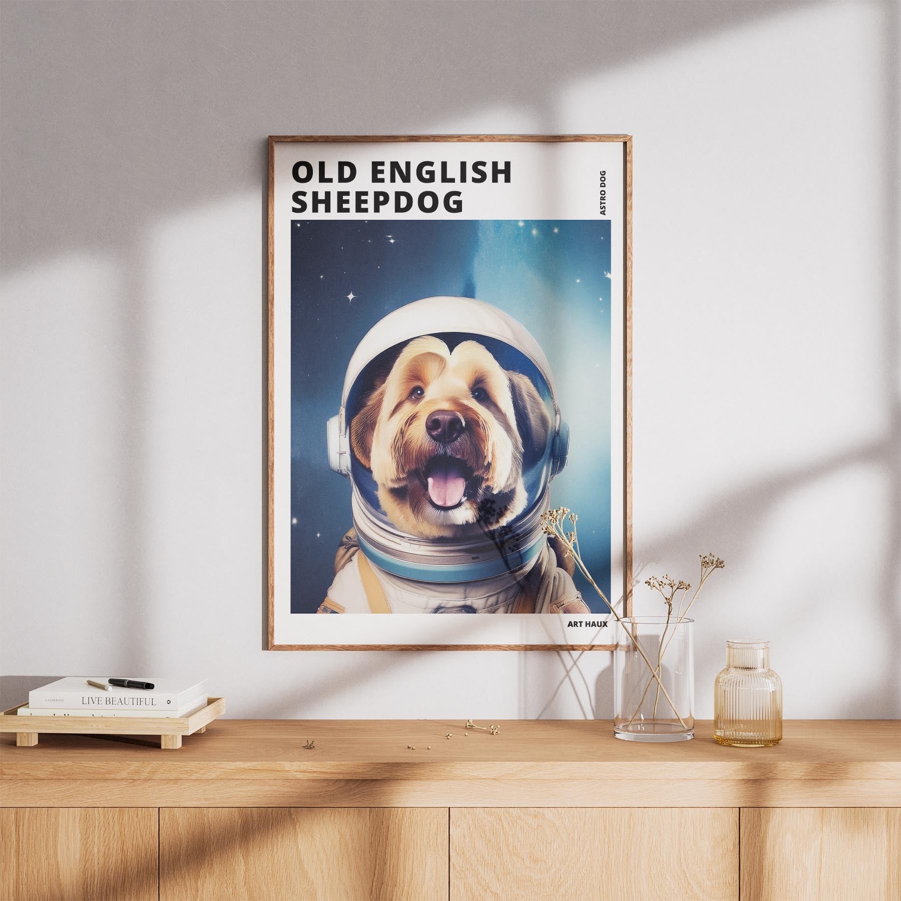 Old English Sheepdog Astronaut Dog Series with Text Astro Dog image 8