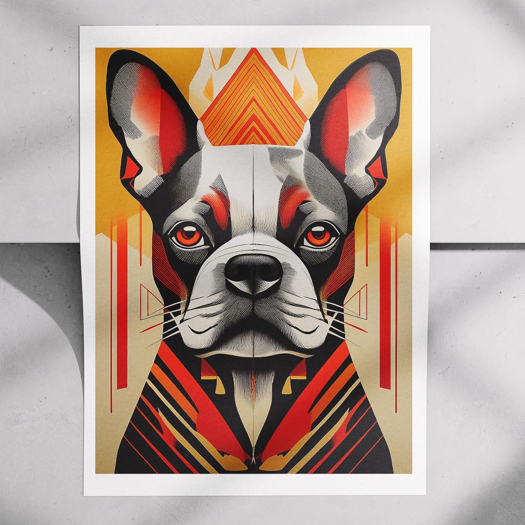French Bulldog Geometric Orange Series image 7