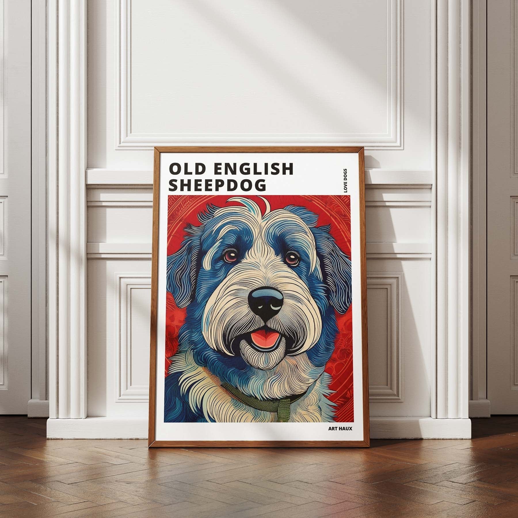 Old English Sheepdog Hokusai Japanese Inspired Dog Series with Text image 4